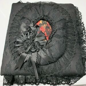 Black lace padded covered photo album